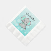 Aquamarine und graue Elephant Themed Baby Dusche Serviette (Ecke)