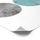 Aquamarine und graue geometrische Kreise Poster (Ecke)