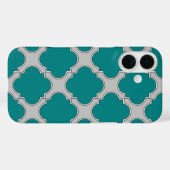 Aquamarine und graue Quatrefolie Case-Mate iPhone Hülle (Rückseite (Horizontal))
