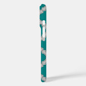 Aquamarine und graue Quatrefolie Case-Mate iPhone Hülle (Rückseite / Links)