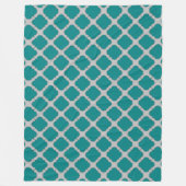 Aquamarine und graue Quatrefolie Fleecedecke (Vorderseite)