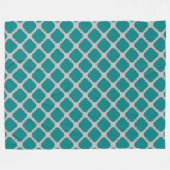 Aquamarine und graue Quatrefolie Fleecedecke (Vorderseite (Horizontal))