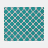 Aquamarine und graue Quatrefolie Fleecedecke (Vorderseite (Horizontal))