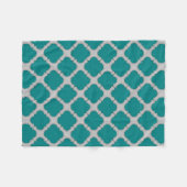 Aquamarine und graue Quatrefolie Fleecedecke (Vorderseite (Horizontal))