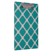 Aquamarine und graue Quatrefolie Klemmbrett (Rechts)