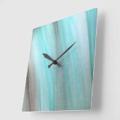 Aquamarine und graue Vertikalkonstruktion Quadratische Wanduhr (Winkel)