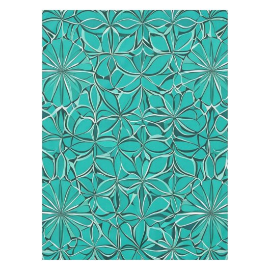Aquamarine und grüne Blätter Tischdecke (Vorderseite)