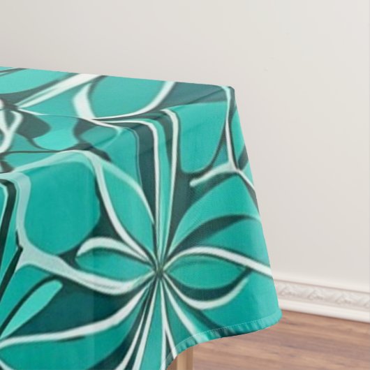 Aquamarine und grüne Blätter Tischdecke (Beispiel)