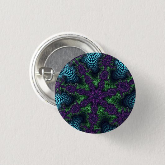 Aquamarine und grüne Sternexplosion Button (Vorne & Hinten)