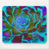 Aquamarine und grüner Sukkulent Mousepad (Vorne)