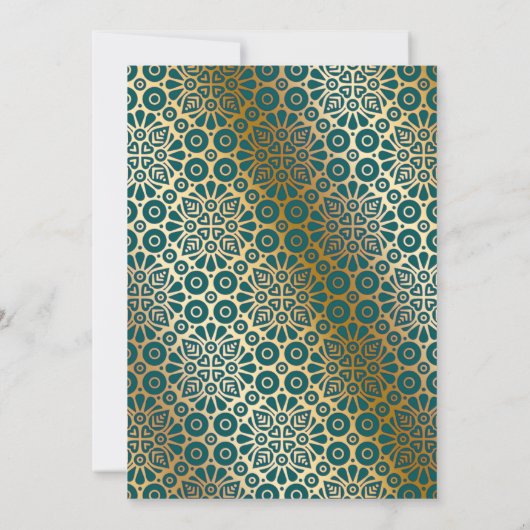 Aquamarine und ivorische islamische Hochzeit Einladung (Rückseite)