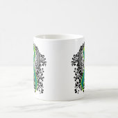 Aquamarine und kalkgrüne Schleife mit Flügeln Kaffeetasse (Mittel)