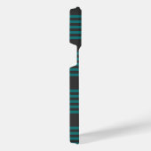 Aquamarine und kohle-fünf Streifen iPhone Hülle (Rechte Seite)