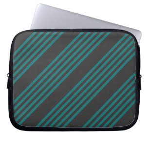 Aquamarine und kohle-fünf Streifen Laptopschutzhülle