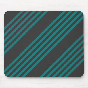 Aquamarine und kohle-fünf Streifen Mousepad
