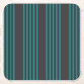 Aquamarine und kohle-fünf Streifen Rechteckiger Pappuntersetzer (Vorderseite)