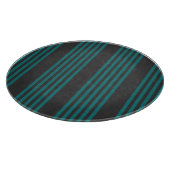 Aquamarine und kohle-fünf Streifen Schneidebrett (Ecke)