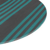 Aquamarine und kohle-fünf Streifen Schneidebrett (Ecke)