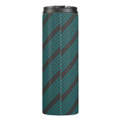 Aquamarine und kohle-fünf Streifen Thermosbecher (Rückseite)