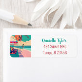 Aquamarine und korallenfarbene Sandy Beach Person  (Insitu)