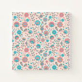 Aquamarine und kortikale Folklorekunst Blumenmuste Notizblock (Rückseite)