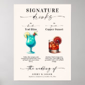 Aquamarine und kupferne Braut- und Untertitelgeträ Poster (Vorne)