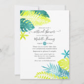 Aquamarine und Lemon Tropical Shower Einladung (Vorderseite)