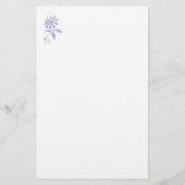 Aquamarine und Lila Blume, DIY-Name und -Meldung Briefpapier (Rückseite)