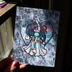 Aquamarine und Lila Bly Dancer Liebe Postkarte