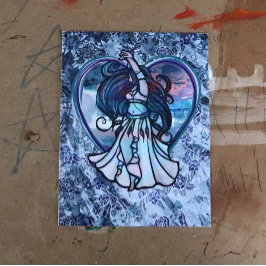 Aquamarine und Lila Bly Dancer Liebe Postkarte