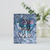 Aquamarine und Lila Bly Dancer Liebe Postkarte (Stehend Vorderseite)
