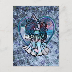 Aquamarine und Lila Bly Dancer Liebe Postkarte
