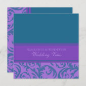 Aquamarine und lila einladung (Vorne/Hinten)