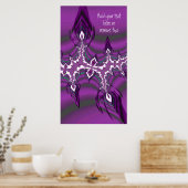 Aquamarine und Lila Fraktal Feathers mit individue Poster (Küche)