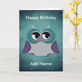 Aquamarine und Lila Geburtskarte Karte (Gelbe Blume)