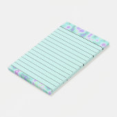Aquamarine und lila gefärbte Krawatte Post-it Klebezettel (angewinkelt)