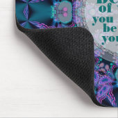 Aquamarine und Lila GeoFractal Kunstziffer Mousepa Mousepad (Ecke)