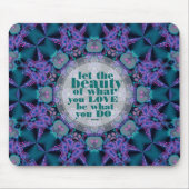 Aquamarine und Lila GeoFractal Kunstziffer Mousepa Mousepad (Vorne)