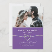 Aquamarine und Lila Hochzeit Save The Date (Vorderseite)