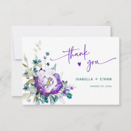 Aquamarine und Lila Hochzeit Vielen Dank