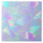 Aquamarine und Lila Iridesdesign Fliese (Vorderseite)