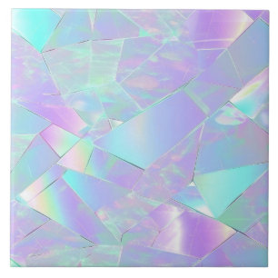 Aquamarine und Lila Iridesdesign Fliese