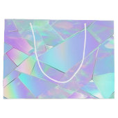 Aquamarine und Lila Iridesdesign Große Geschenktüte (Rückseite)
