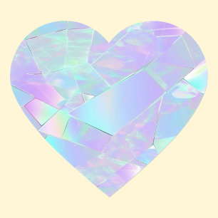 Aquamarine und Lila Iridesdesign Herz-Aufkleber