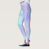 Aquamarine und Lila Iridesdesign, Name oder Meldun Leggings (Links)