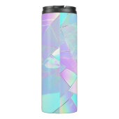 Aquamarine und Lila Iridesdesign, Name oder Meldun Thermosbecher (Rückseite)
