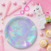 Aquamarine und Lila Iridesdesign Pappteller (Party)