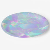 Aquamarine und Lila Iridesdesign Pappteller (Schrägansicht)