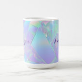 Aquamarine und Lila Irideszierung, Skriptname Kaffeetasse (Mittel)