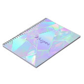 Aquamarine und Lila Irideszierung, Skriptname Notizblock (Linke Seite)